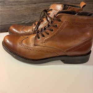 Men's Bar 111 Brown Leather Wingtip Lace-Up Boots